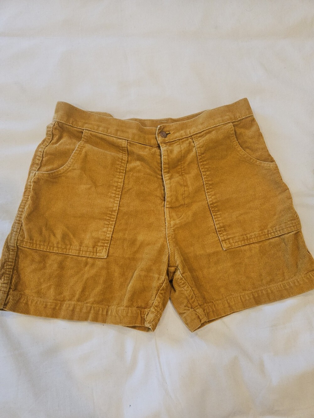 Birdwell Beach Britches Shorts Men’s 31 Yellow Gold Classic Corduroy Cotton USA
